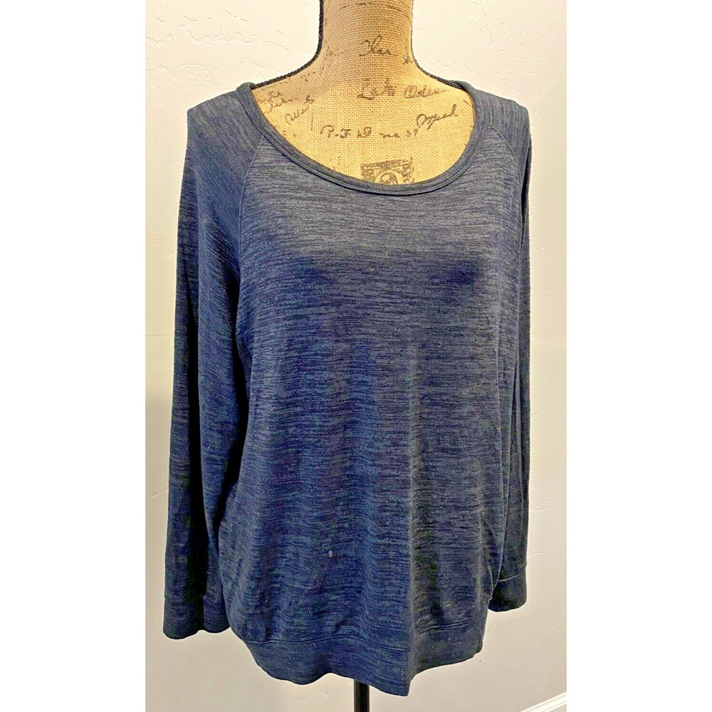 Buffalo David Bitton Shirt Womens Large Gray Good Long Sleeve Raglan Scoop Neck